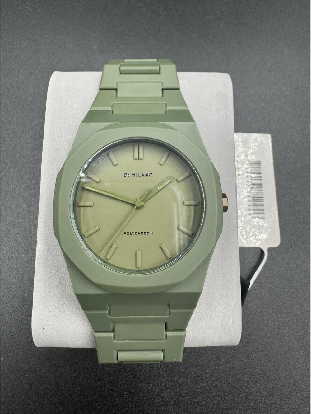 D1 Milano Watch Men's PCBJ22 Military Green Polycarbon - Brand New Sealed w/ box